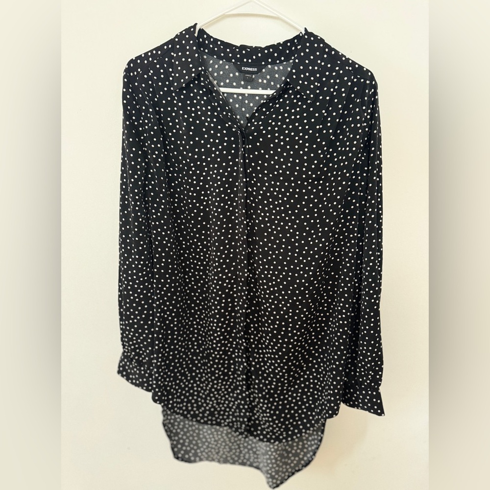 Tunic black polka dot Express